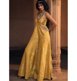 Yellow Russian Jacquard Jumpsuit