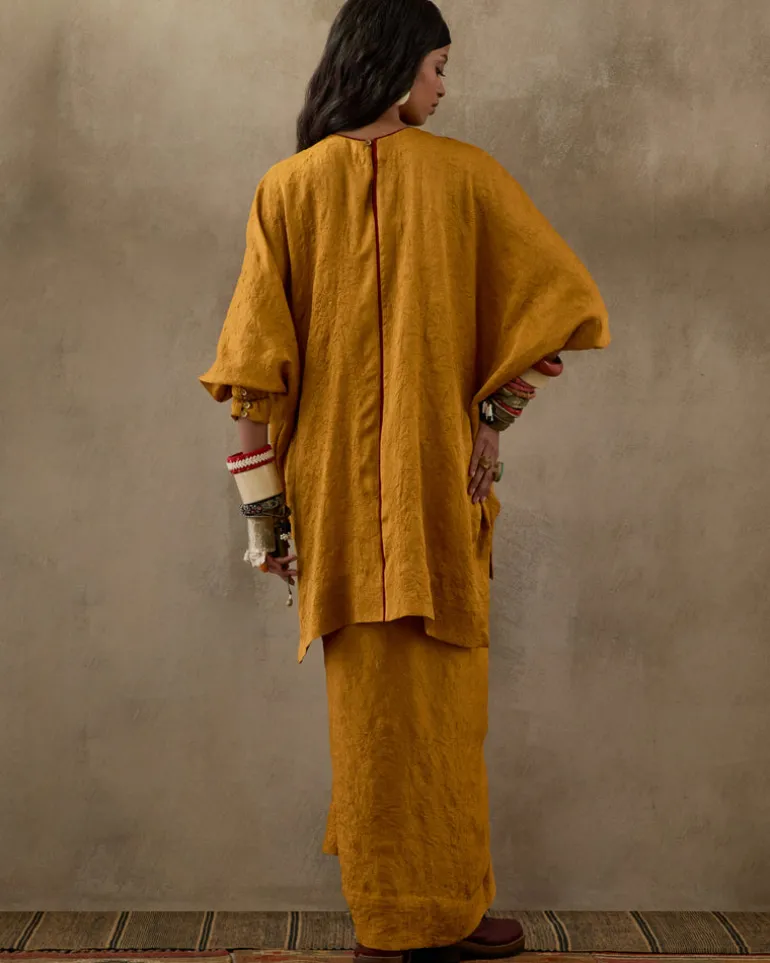 Yellow Topaz Kuru Trapeze Kurta Set