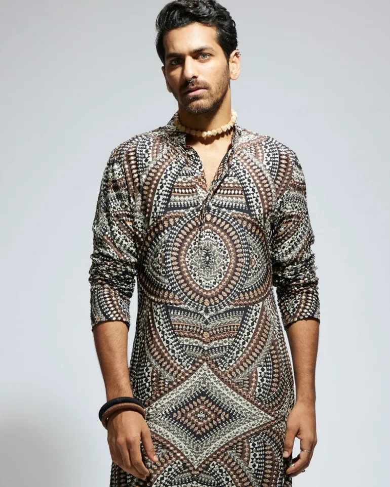 Zentangle Heavily Highlighted Kurta Set